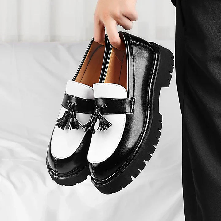 Arland | Men’s Block Heel Round Toe Dress Loafers