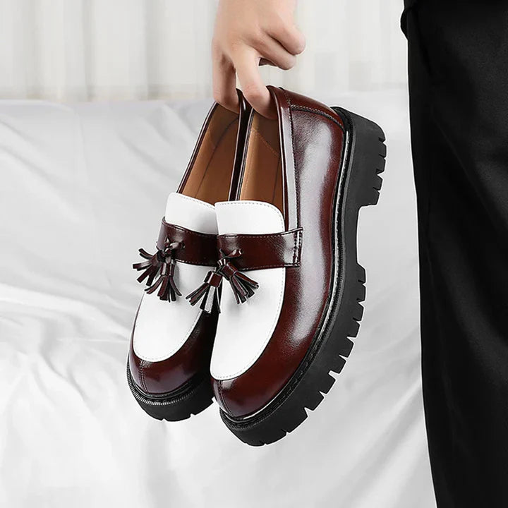 Arland | Men’s Block Heel Round Toe Dress Loafers