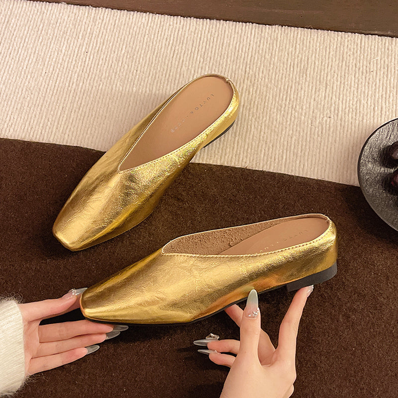 Arline | Women’s Tapered Toe Slip On Flat Mules