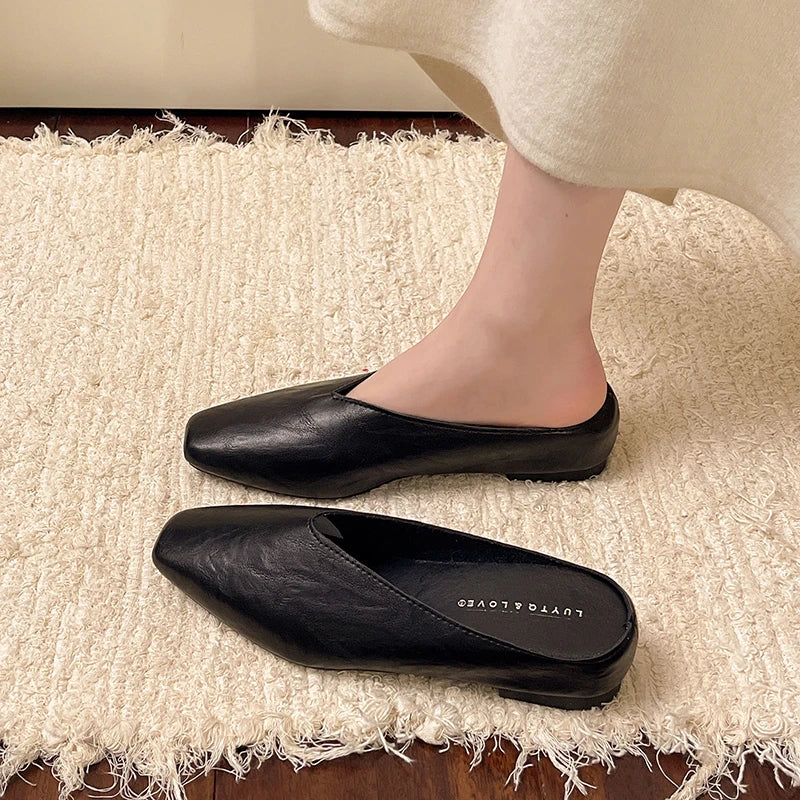 Arline | Women’s Tapered Toe Slip On Flat Mules