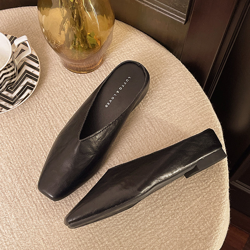 Arline | Women’s Tapered Toe Slip On Flat Mules