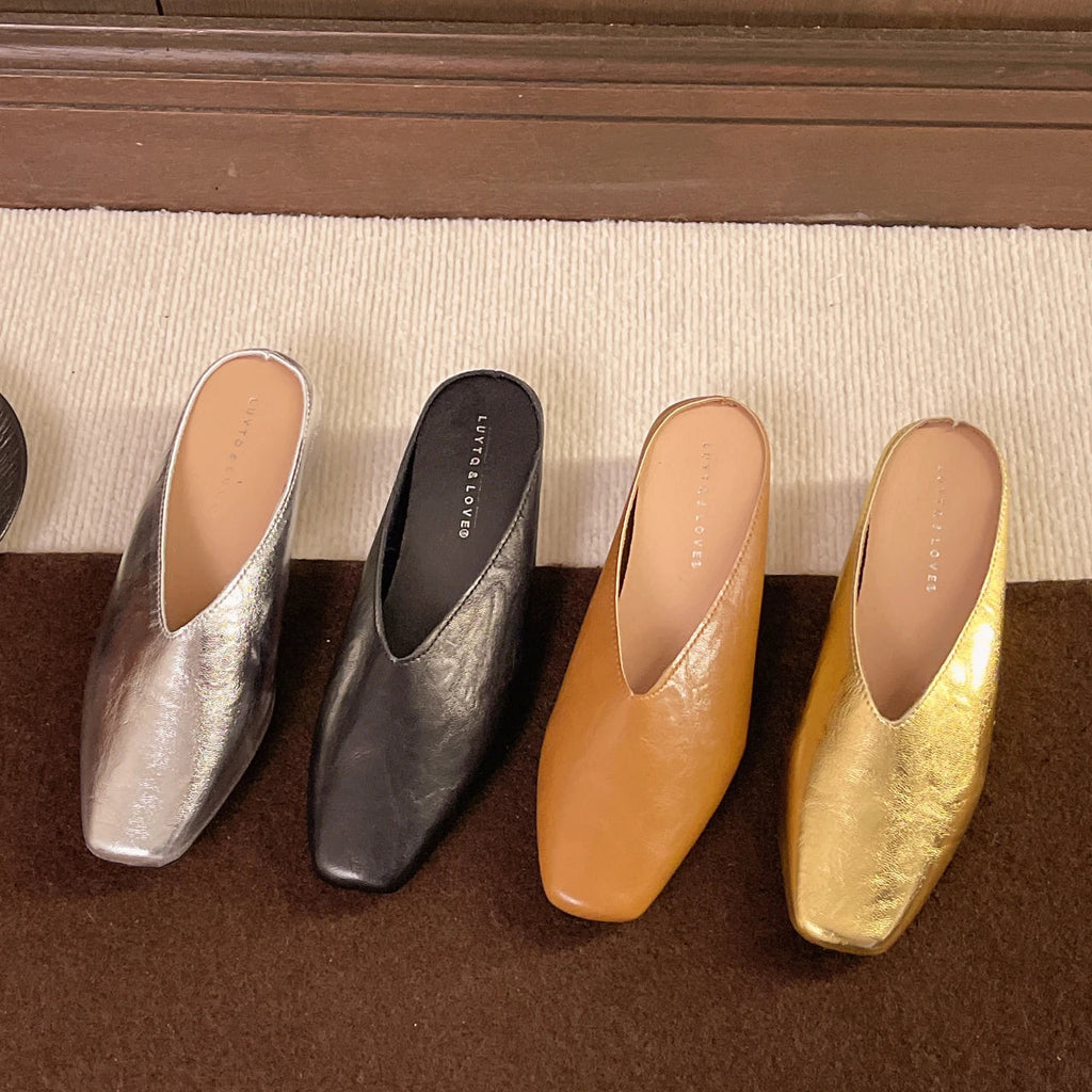 Arline | Women’s Tapered Toe Slip On Flat Mules