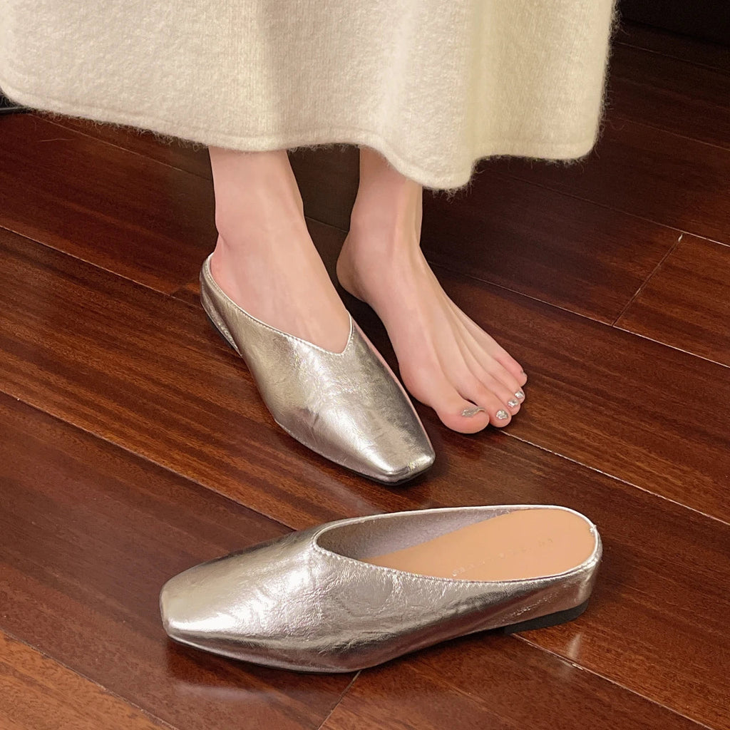 Arline | Women’s Tapered Toe Slip On Flat Mules