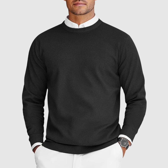 Armond | Men’s Crew Neck Long Sleeve Textured Knit Sweater