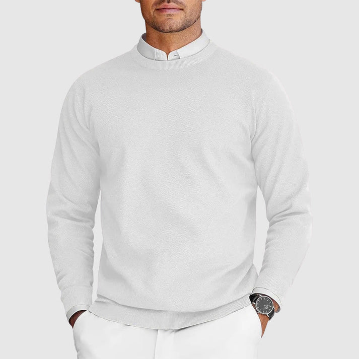 Armond | Men’s Crew Neck Long Sleeve Textured Knit Sweater