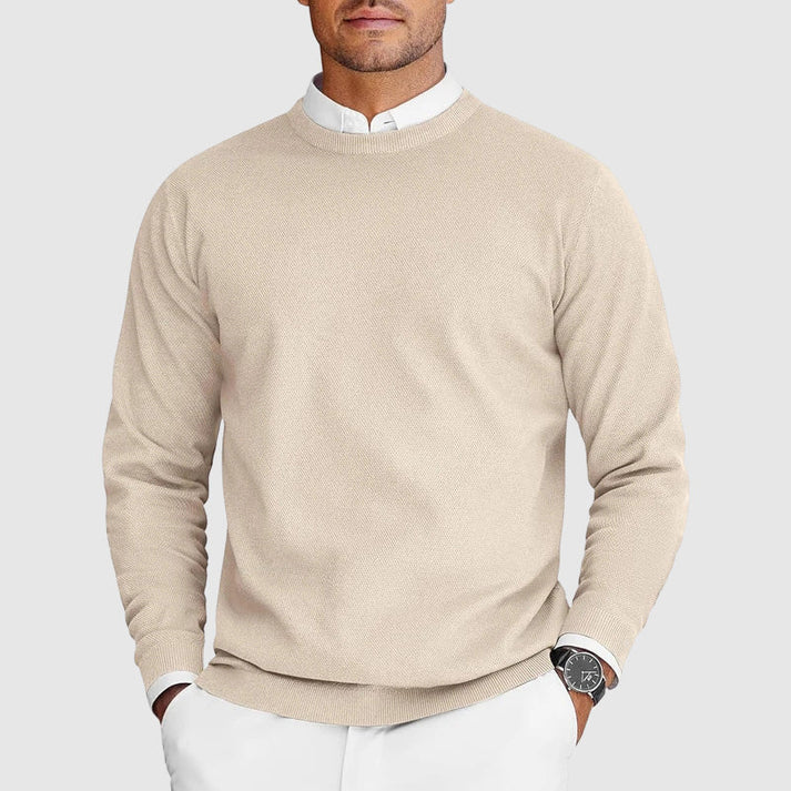 Armond | Men’s Crew Neck Long Sleeve Textured Knit Sweater