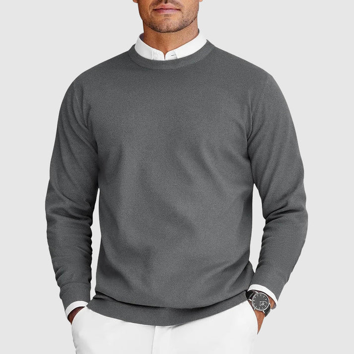 Armond | Men’s Crew Neck Long Sleeve Textured Knit Sweater