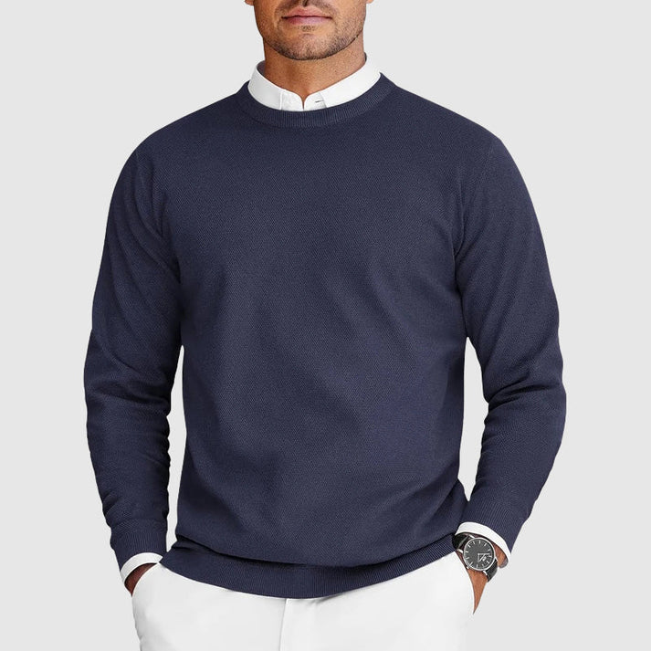 Armond | Men’s Crew Neck Long Sleeve Textured Knit Sweater
