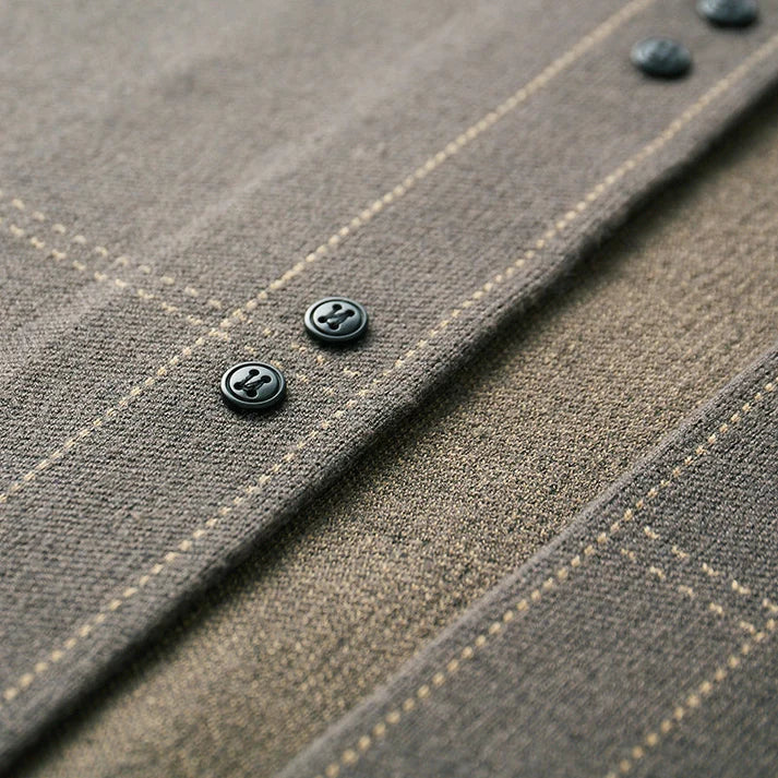 Arnoldo | Men’s Button Front Long Sleeve Contrast Stitch Cardigan