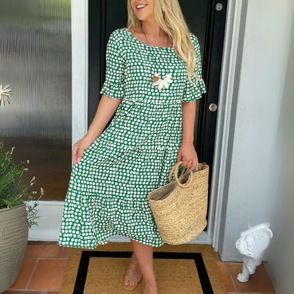 Ashanti | Women’s Flowy Short Sleeve Summer Midi Dress