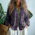 Ashton | Women’s V Neck Printed Long Sleeve Blouse