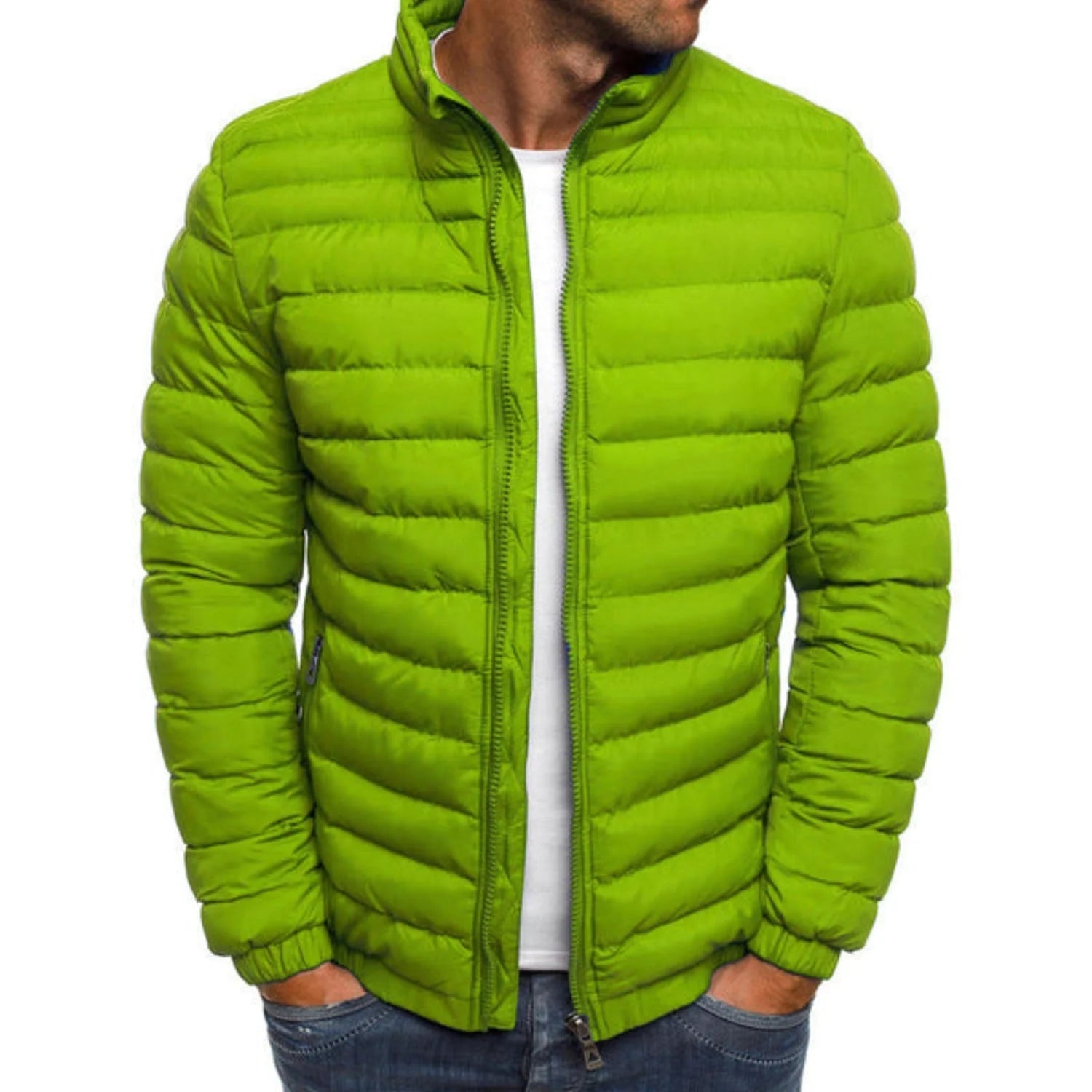 Astrophel | Men’s Zip Front Stand Collar Long Sleeve Puffer Jacket