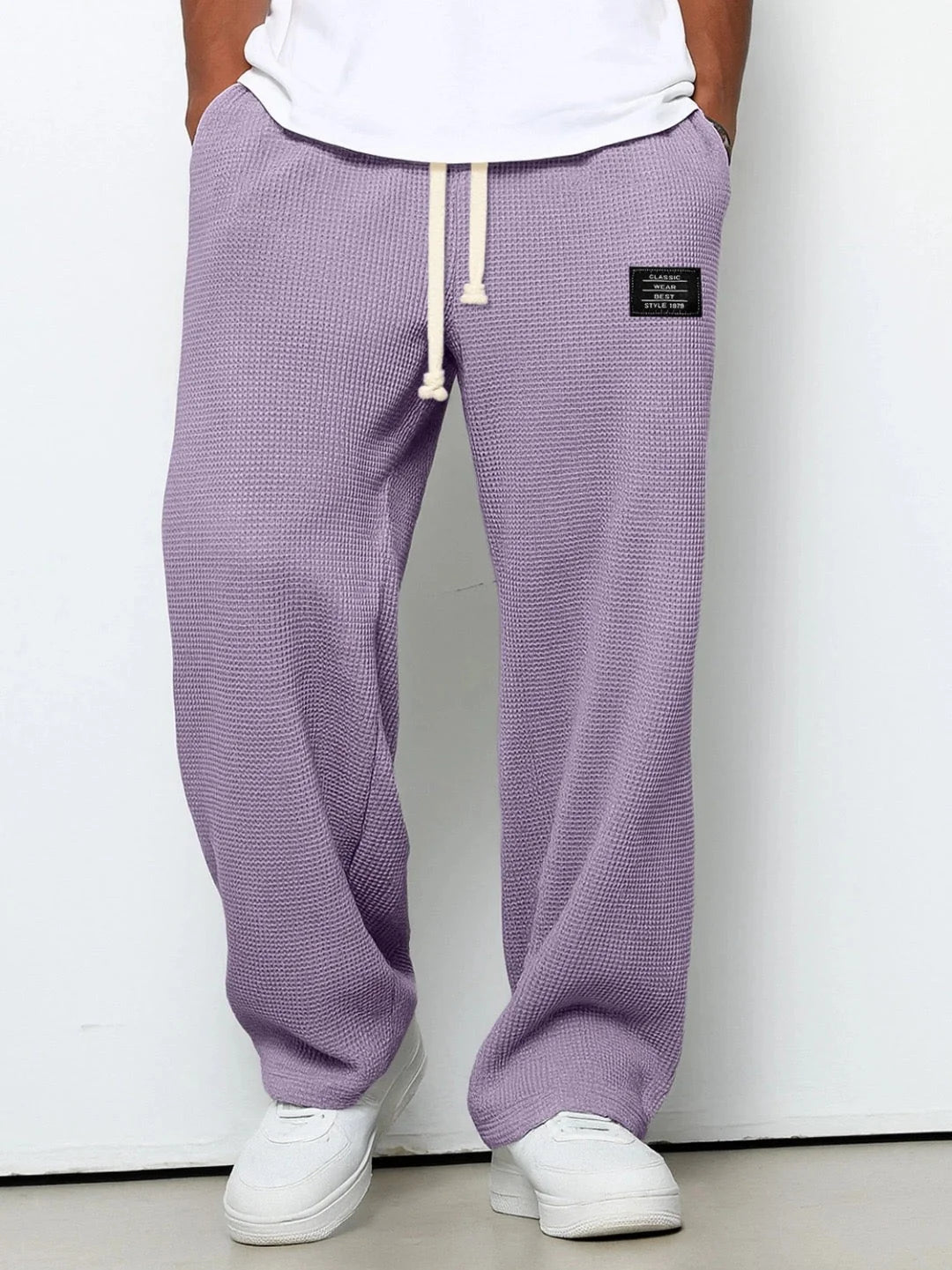 Auberon | Men’s Drawstring Textured Side Pockets Trousers