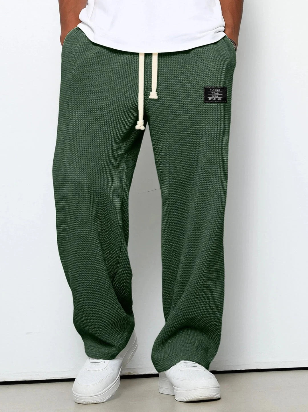 Auberon | Men’s Drawstring Textured Side Pockets Trousers