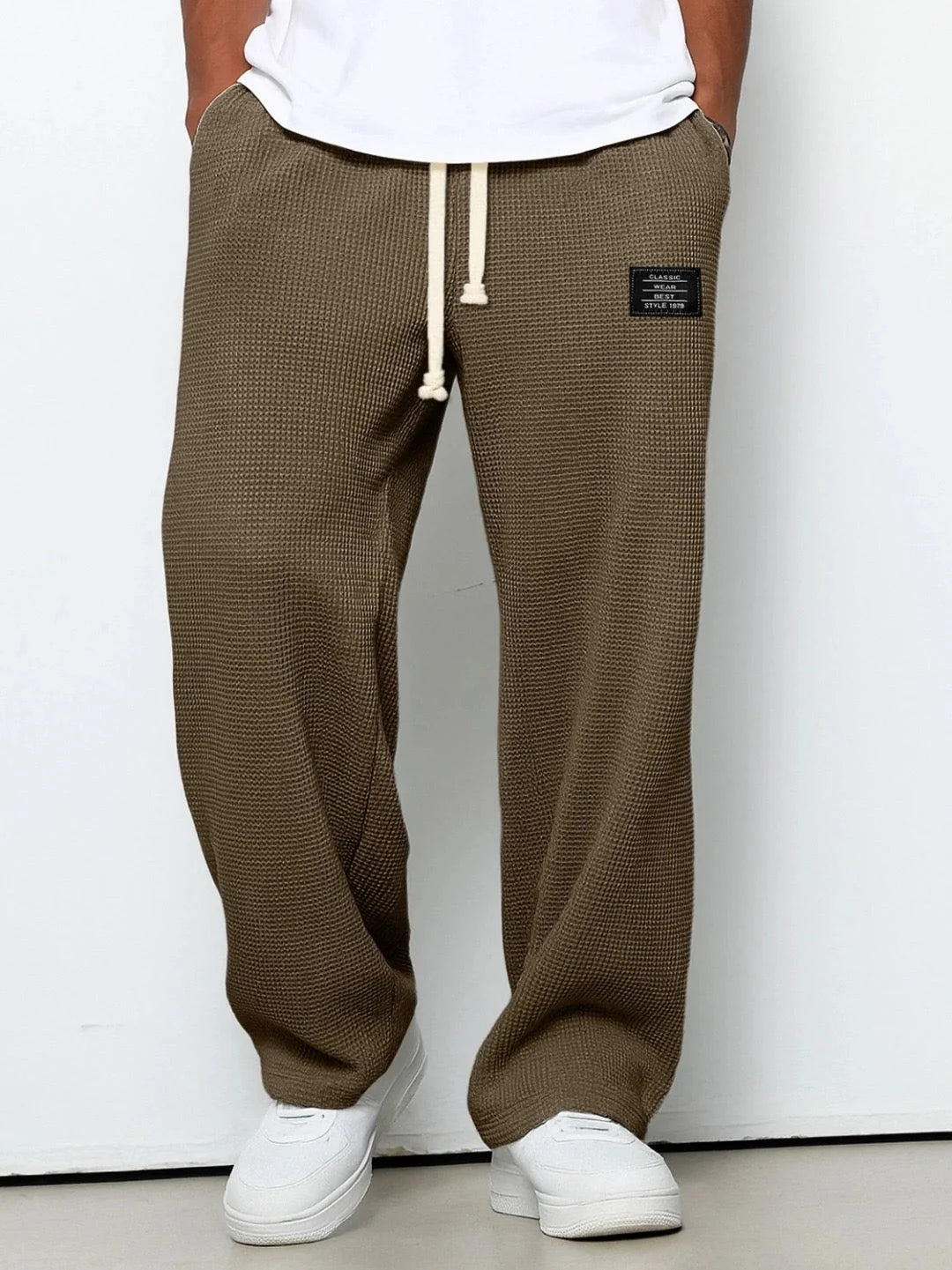 Auberon | Men’s Drawstring Textured Side Pockets Trousers