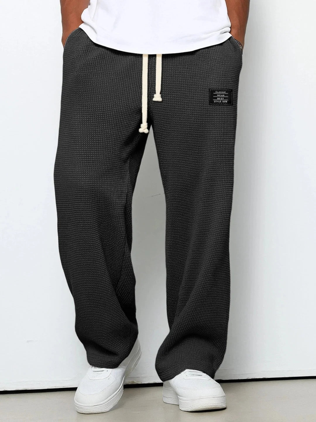 Auberon | Men’s Drawstring Textured Side Pockets Trousers