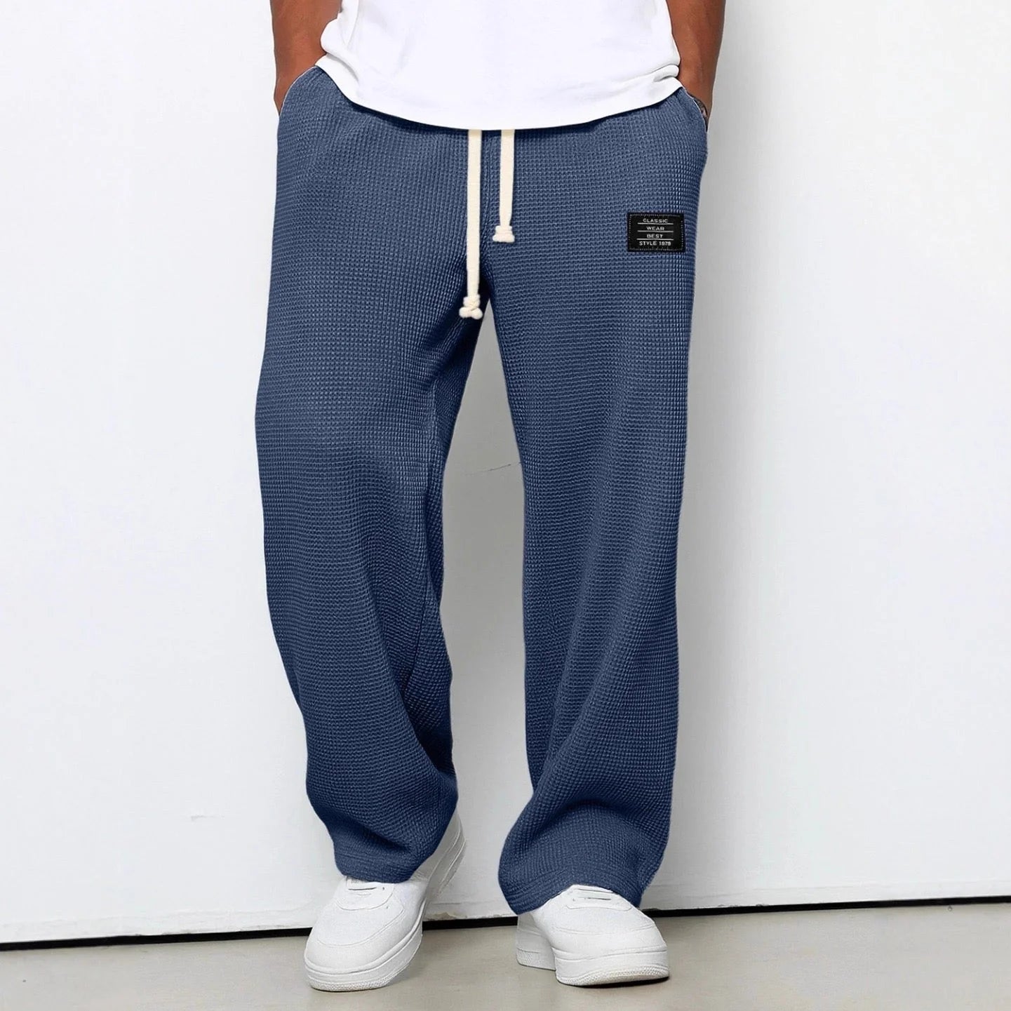 Auberon | Men’s Drawstring Textured Side Pockets Trousers