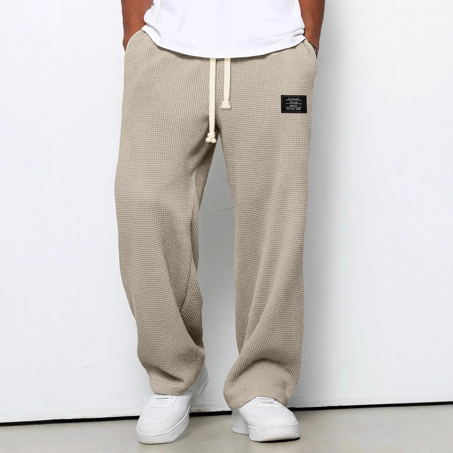 Auberon | Men’s Drawstring Textured Side Pockets Trousers