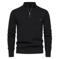 Aubert | Men’s Long Sleeve Zip Front Stand Collar Polo Shirt
