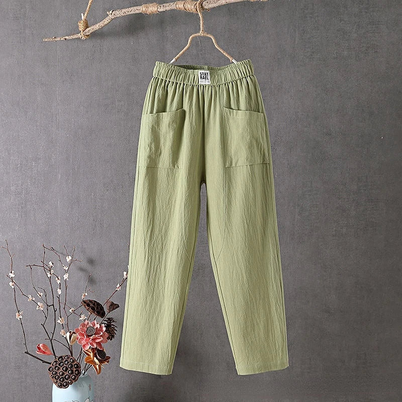 Aubree | Women’s High Rise Straight Leg Summer Trousers