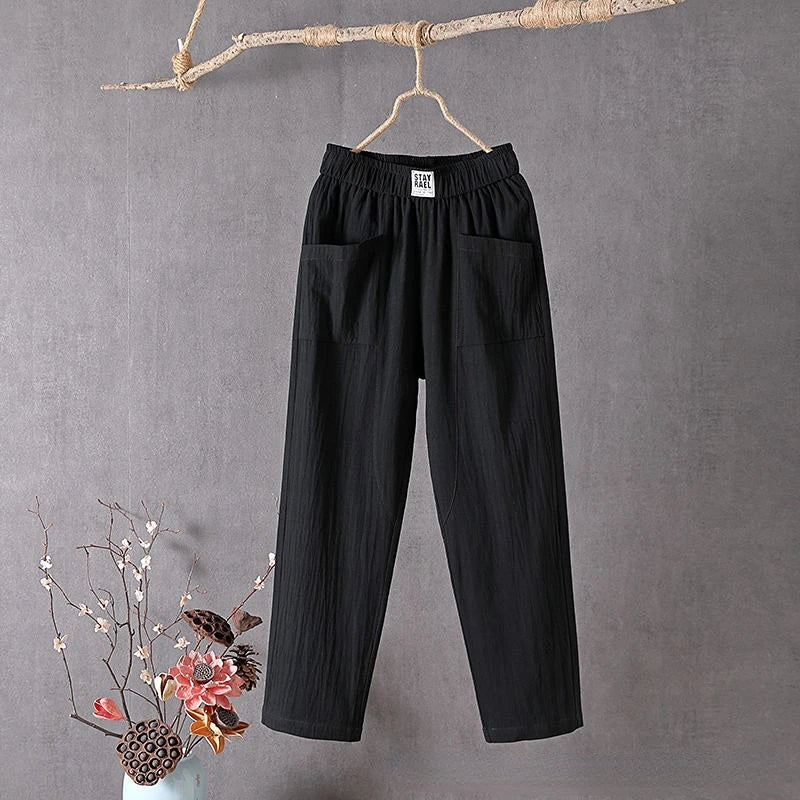 Aubree | Women’s High Rise Straight Leg Summer Trousers