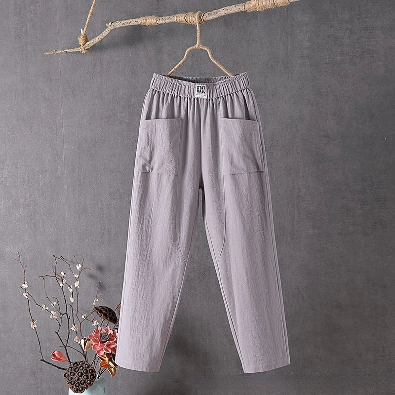 Aubree | Women’s High Rise Straight Leg Summer Trousers