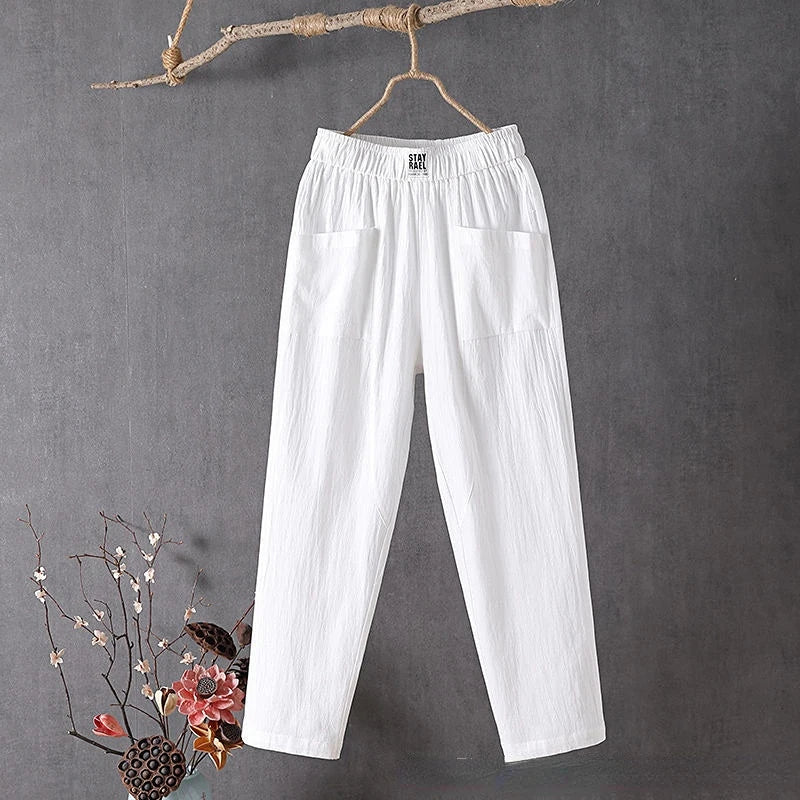 Aubree | Women’s High Rise Straight Leg Summer Trousers