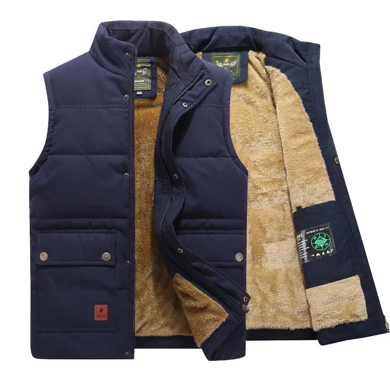 Aubrey | Men’s Sleeveless Stand Collar Zip Front Pockets Puffer Vest