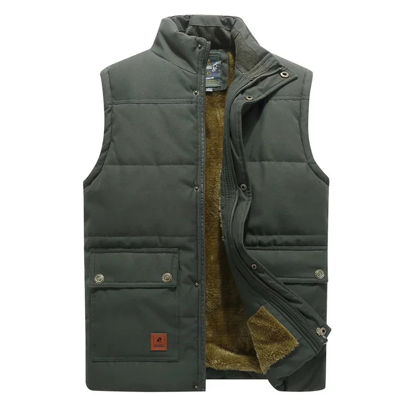 Aubrey | Men’s Sleeveless Stand Collar Zip Front Pockets Puffer Vest