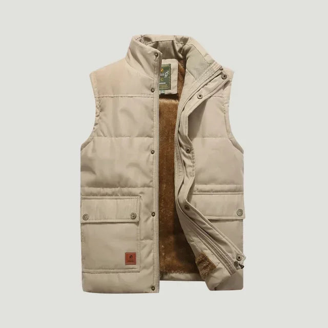 Aubrey | Men’s Sleeveless Stand Collar Zip Front Pockets Puffer Vest