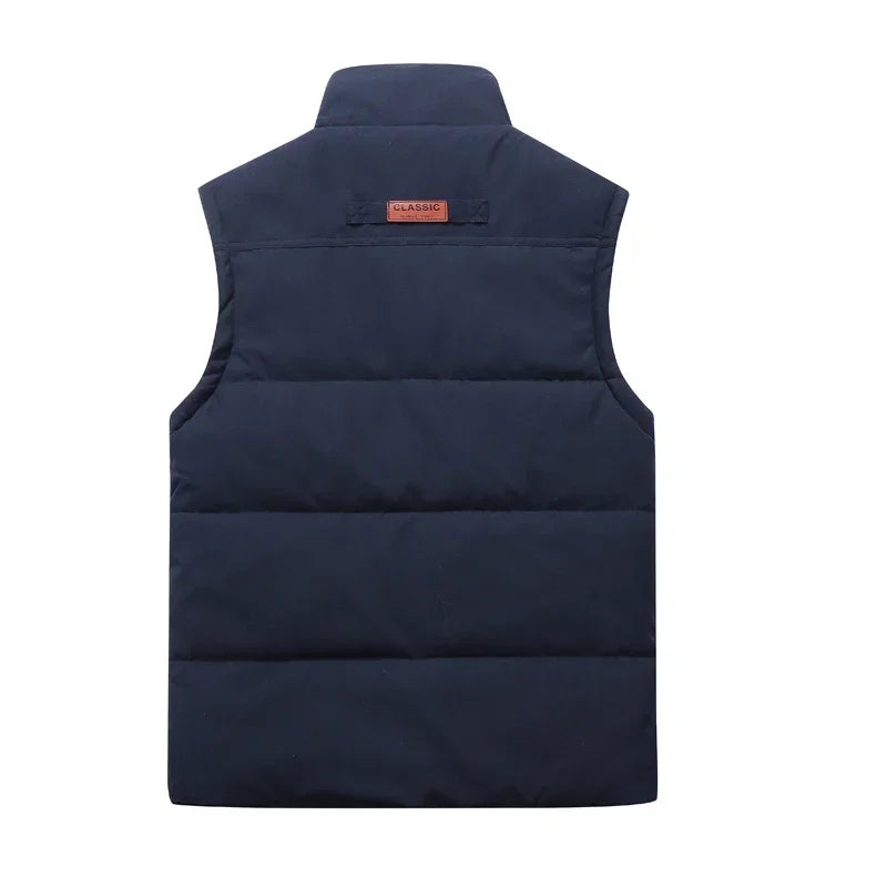 Aubrey | Men’s Sleeveless Stand Collar Zip Front Pockets Puffer Vest