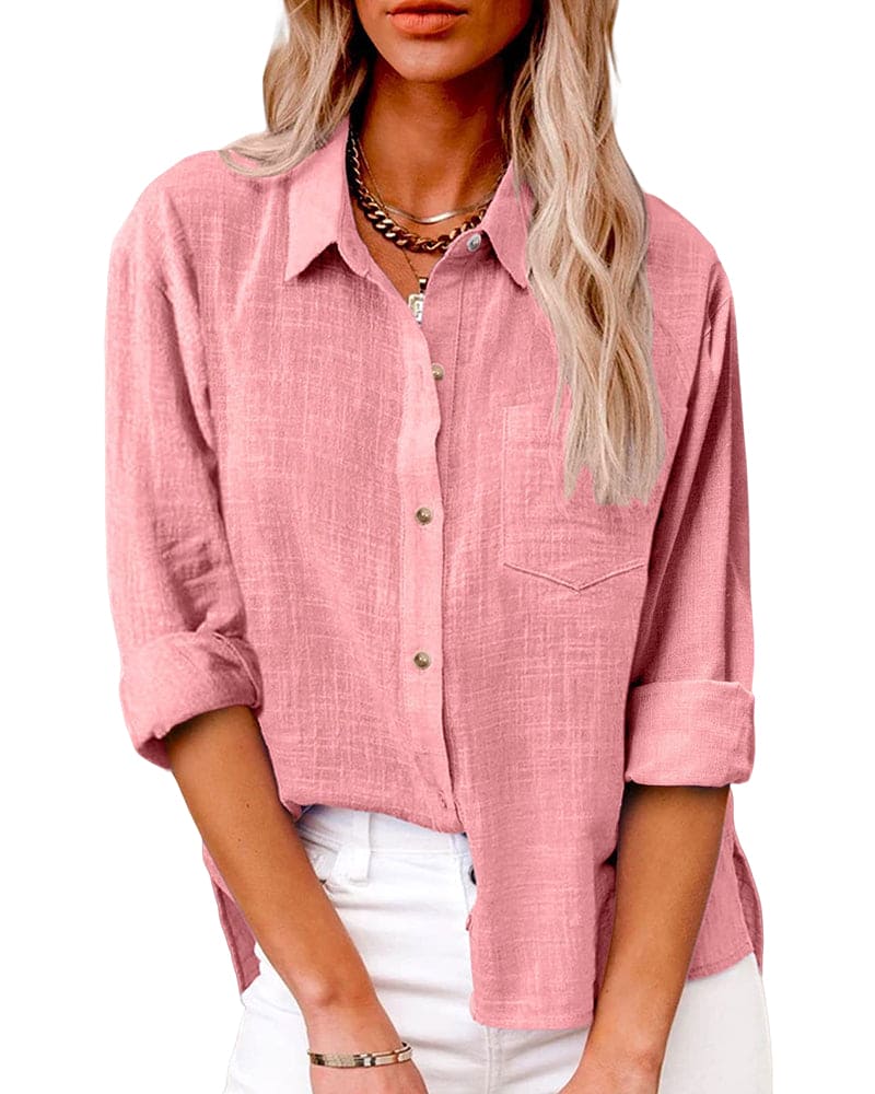 Aubrie | Women’s Collared Long Sleeve Button Down Shirt