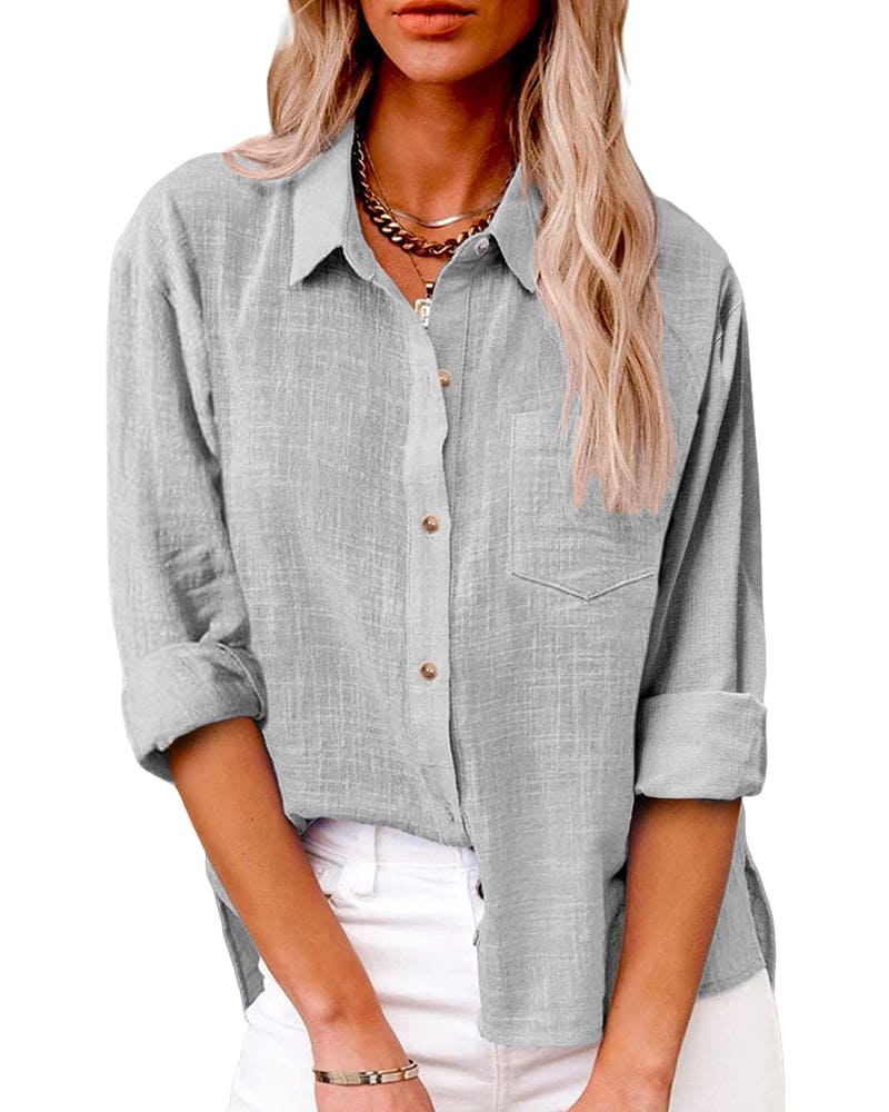 Aubrie | Women’s Collared Long Sleeve Button Down Shirt