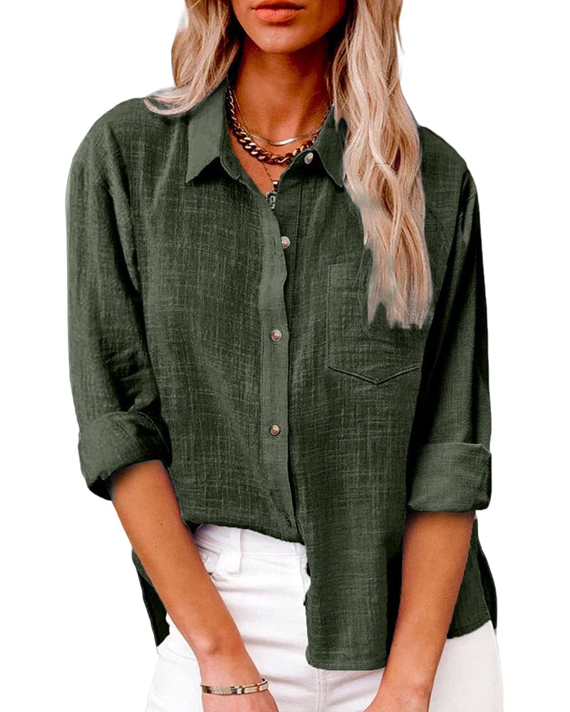 Aubrie | Women’s Collared Long Sleeve Button Down Shirt