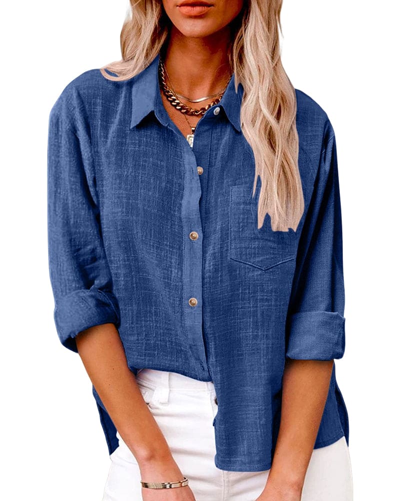 Aubrie | Women’s Collared Long Sleeve Button Down Shirt