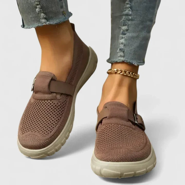 Aurelia | Women’s Buckled Slip On Closed Toe Walking Loafers