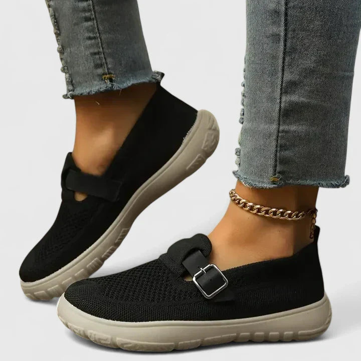 Aurelia | Women’s Buckled Slip On Closed Toe Walking Loafers