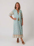 Ava | Women's V Neck Boho Printed Beach Dress With Pockets