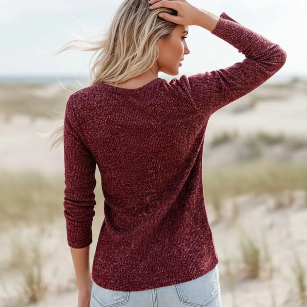 Women’s Ribbed Button-Front Henley Shirt