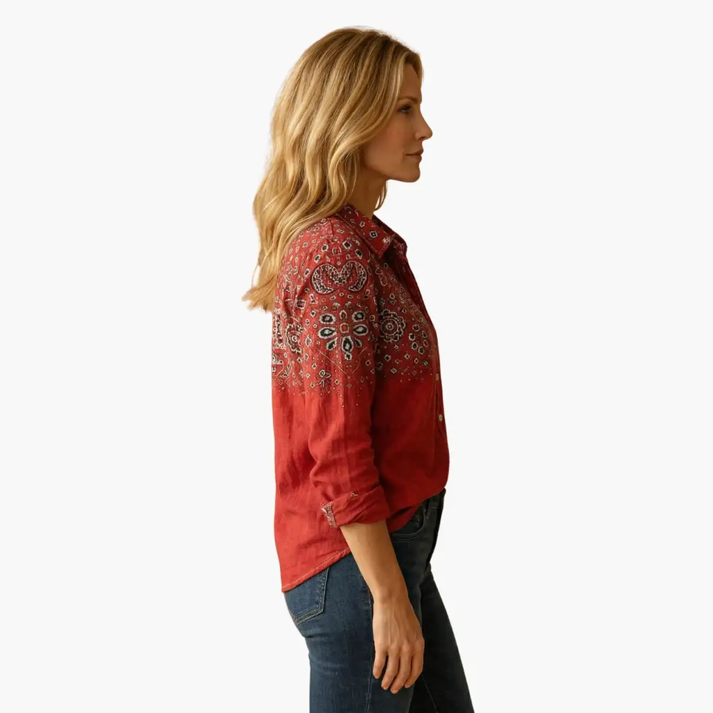 Azure | Women’s Collared Long Sleeve Button Down Shirt