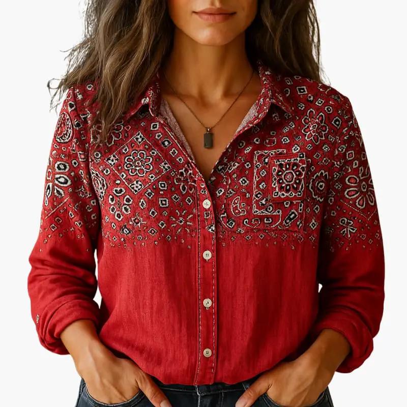 Azure | Women’s Collared Long Sleeve Button Down Shirt