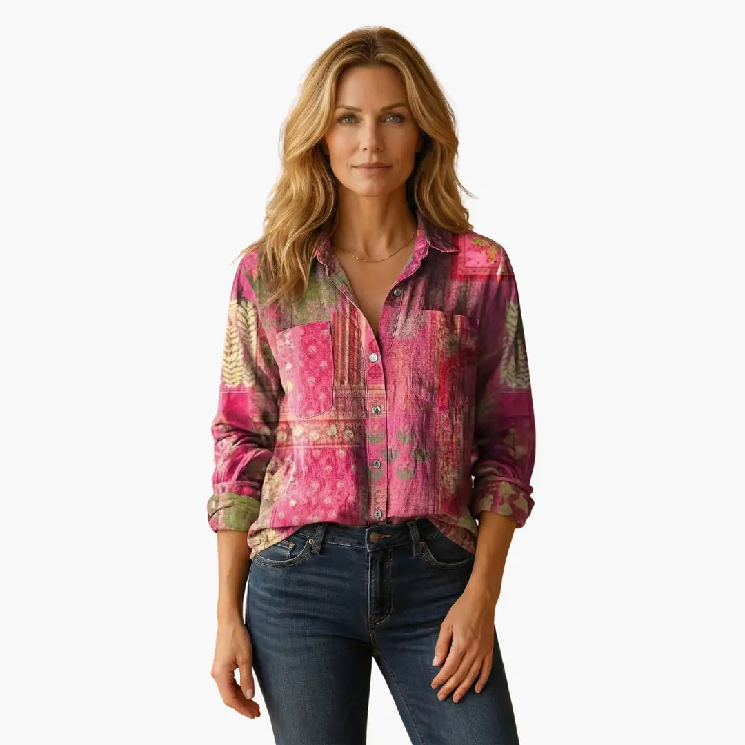Azure | Women’s Collared Long Sleeve Button Down Shirt