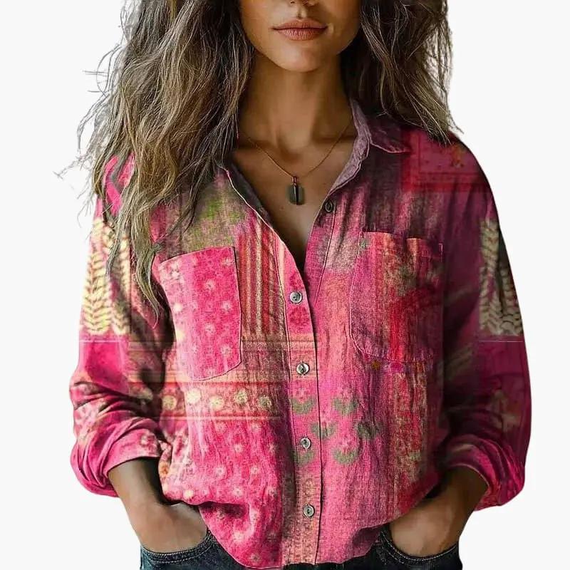 Azure | Women’s Collared Long Sleeve Button Down Shirt