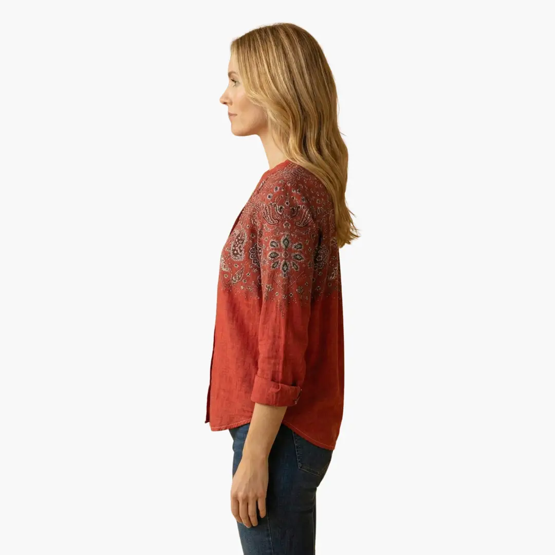 Azure | Women’s Collared Long Sleeve Button Down Shirt