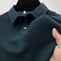 Barrett | Men's Waffle-Knit Pointed Collar Polo Shirt