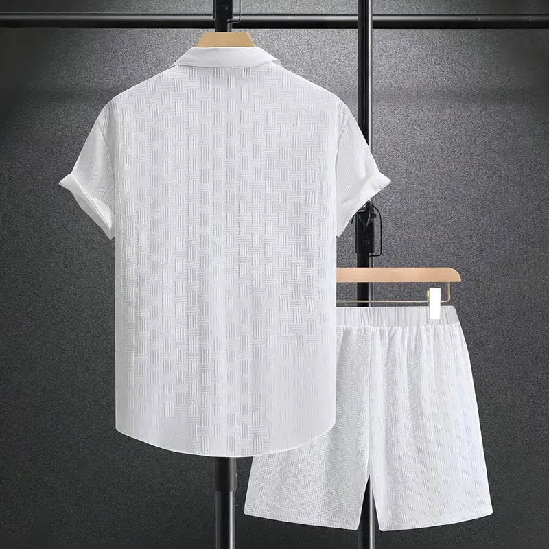 Benjamin | Men’s Textured Button Front Two Piece Matching Set
