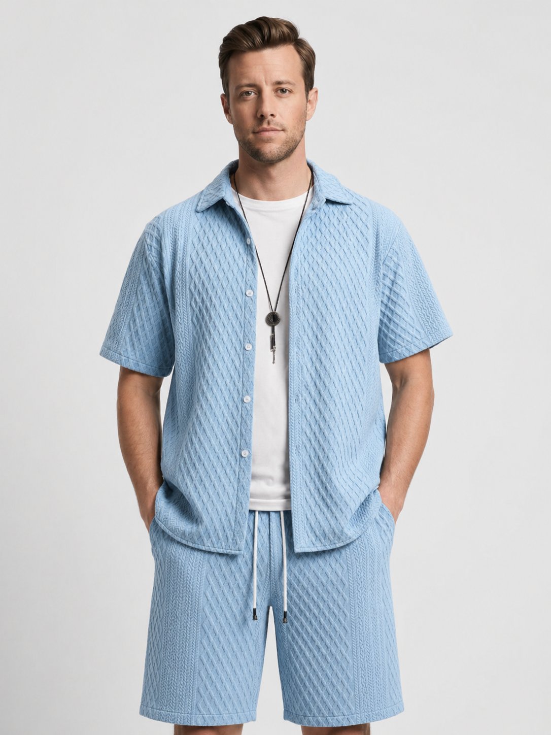 Bennett | Men’s Short Sleeve Textured Summer Matching Set