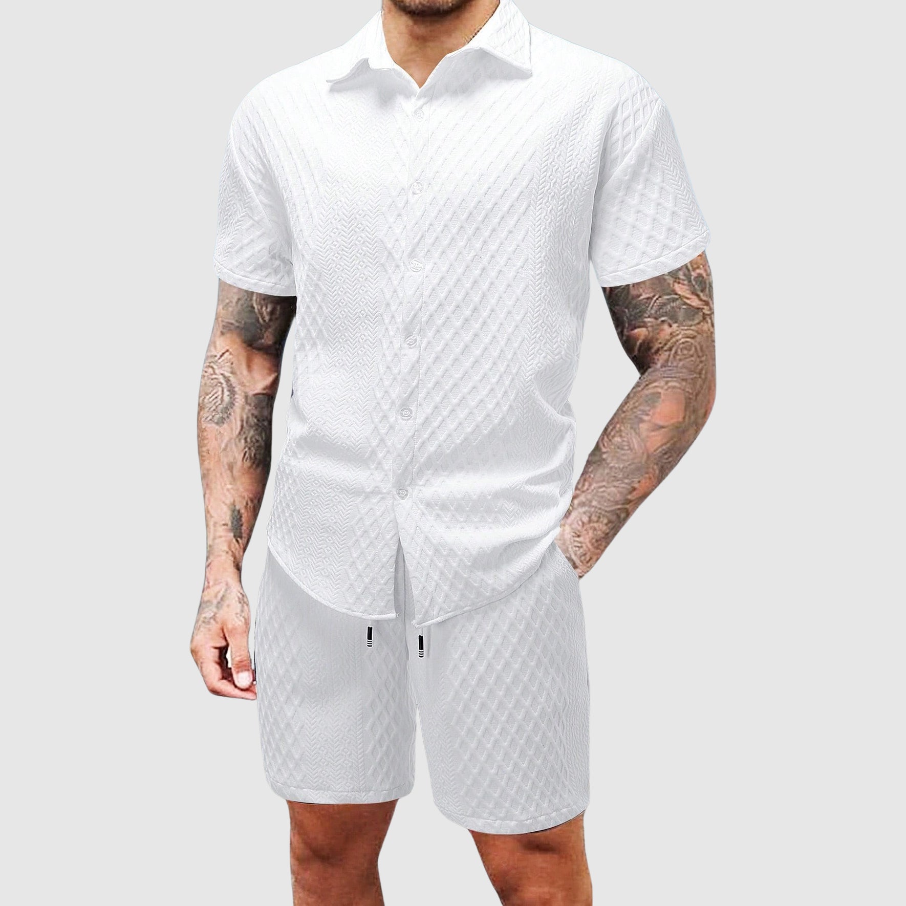 Bennett | Men’s Short Sleeve Textured Summer Matching Set