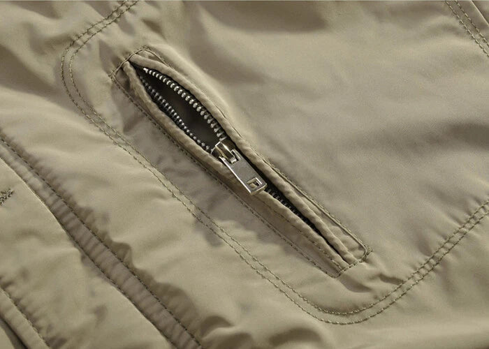 Bentley | Men’s Stand Collar Zip Front Long Sleeve Cargo Jacket