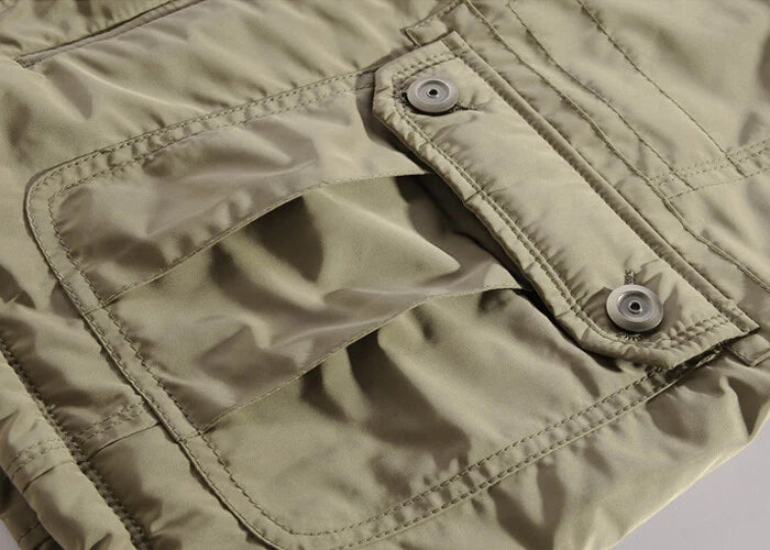 Bentley | Men’s Stand Collar Zip Front Long Sleeve Cargo Jacket